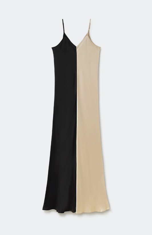 Robe bicolore noisette/noir