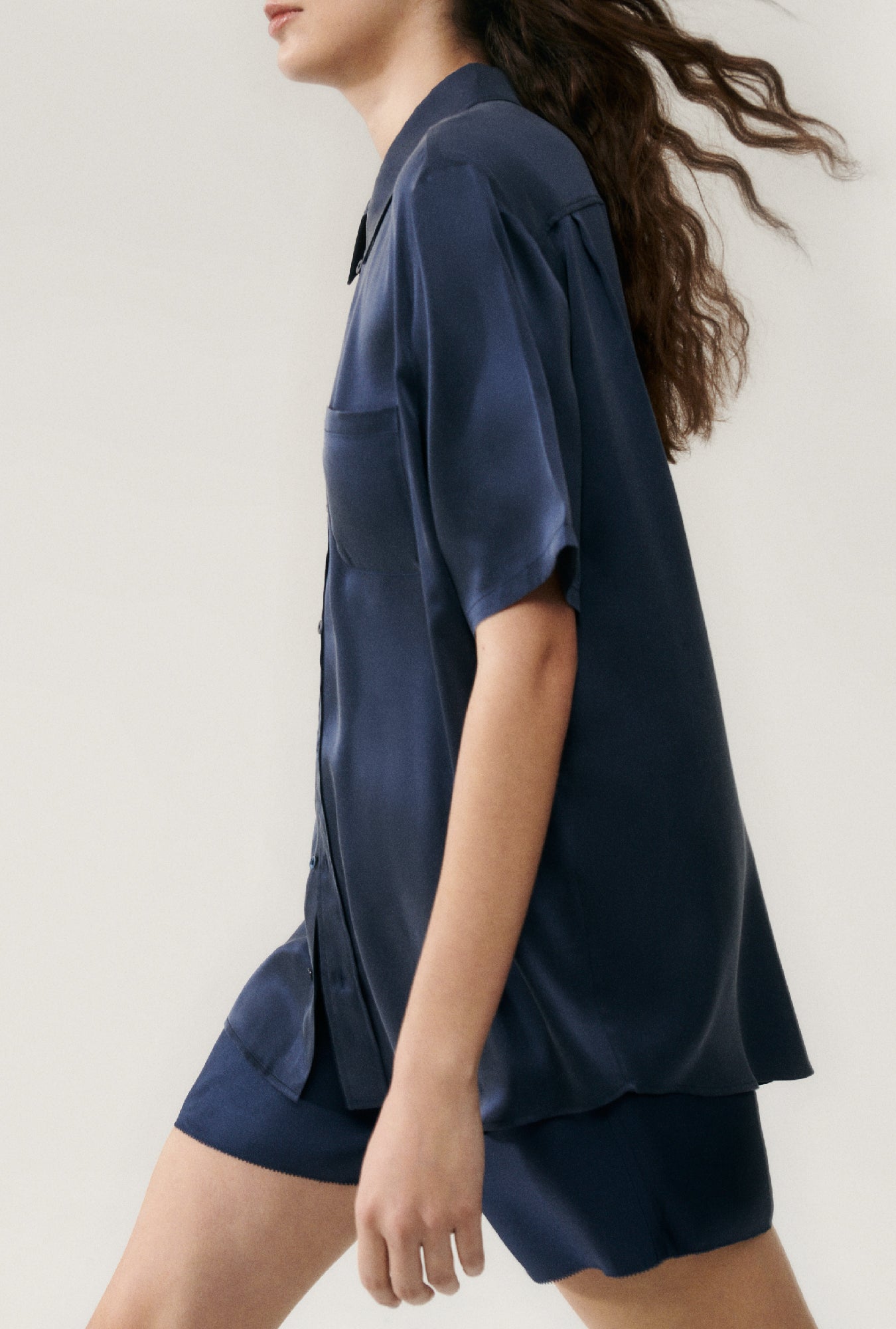 Short Sleeve Boyfriend Shirt Midnight