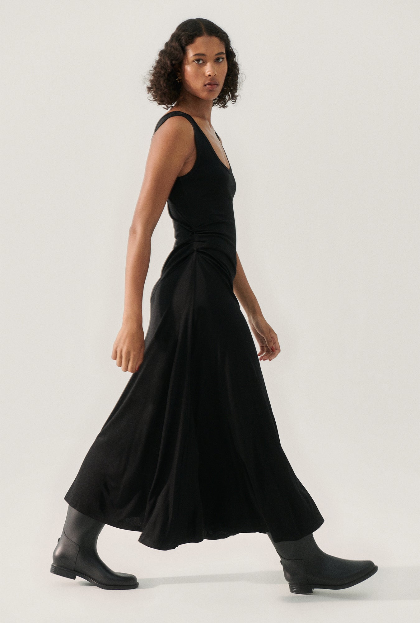 Robe sans manches en jersey noir