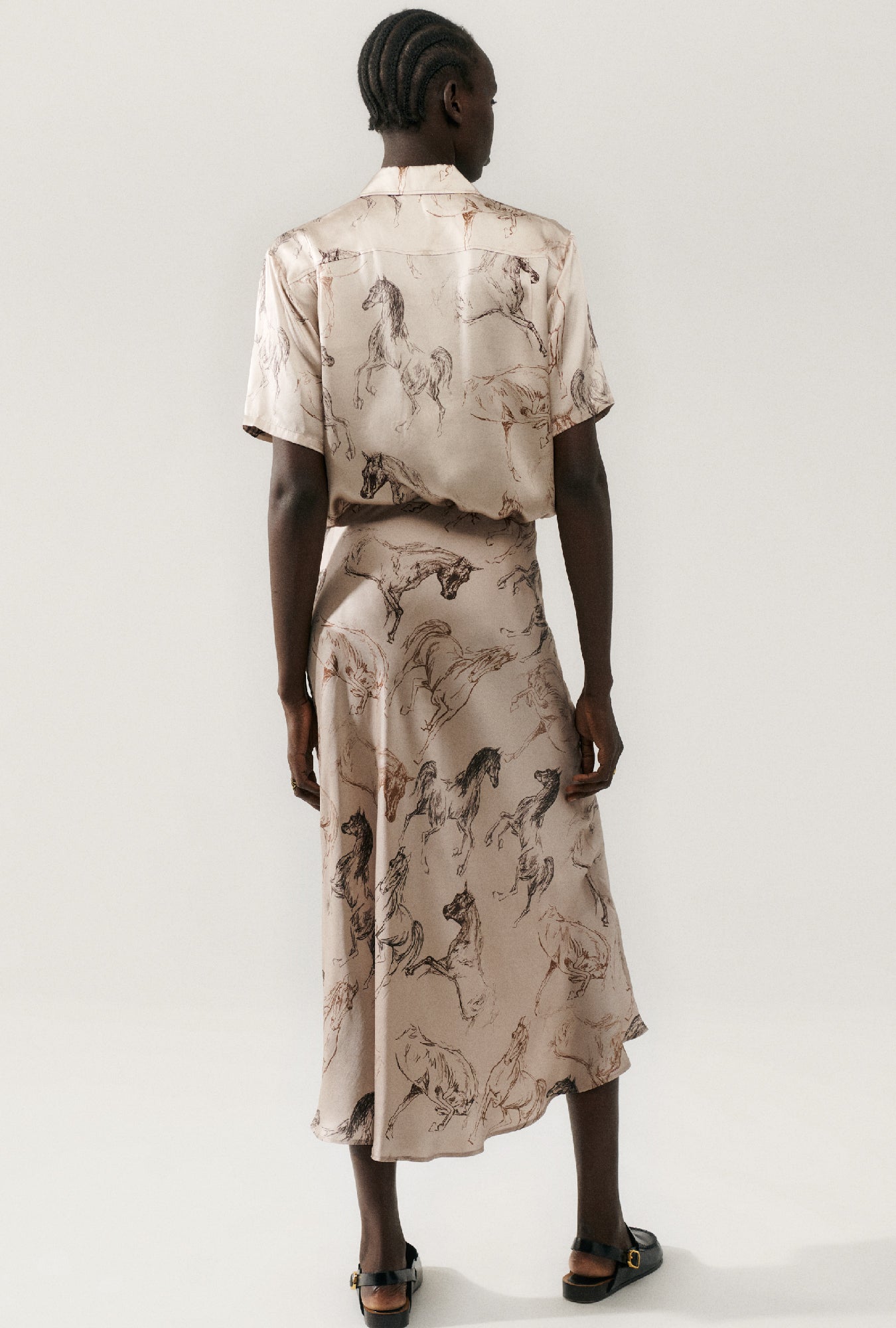 Long Bias Cut Skirt Wild Horses