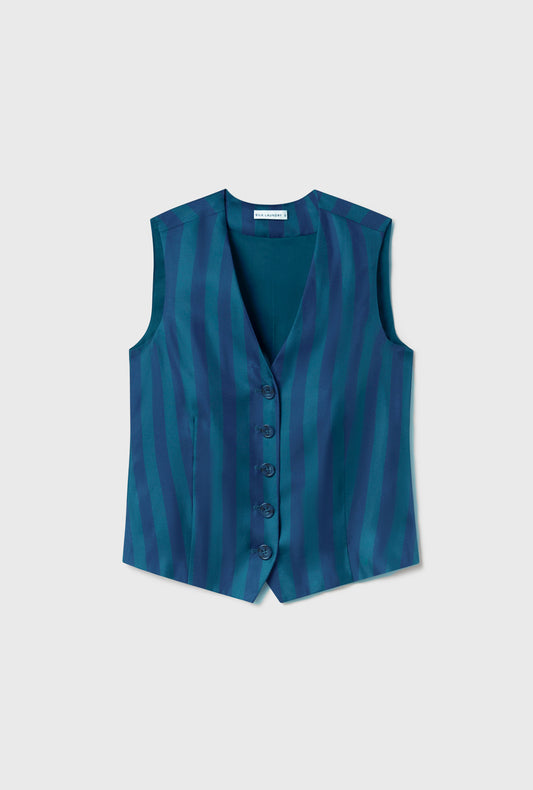 Gilet en sergé Bleu Abysse