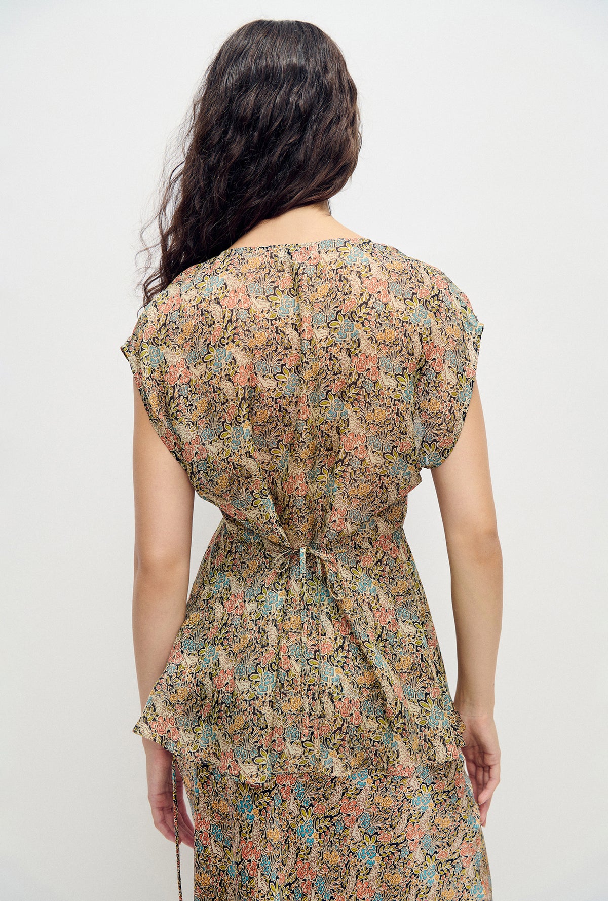 Chemisier en mousseline col en V motif floral Sugar
