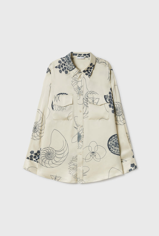 Chemise de petit ami Fibonacci Blanc cassé