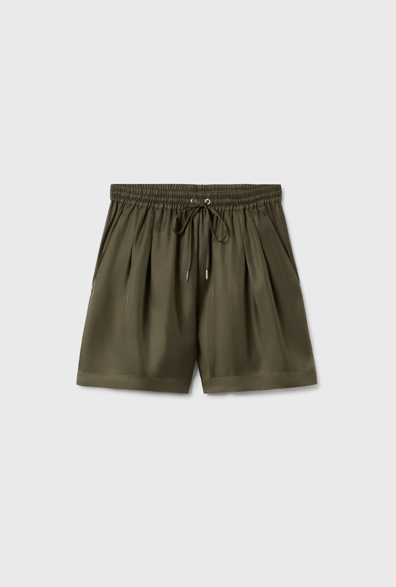Short ample en sergé coloris pin
