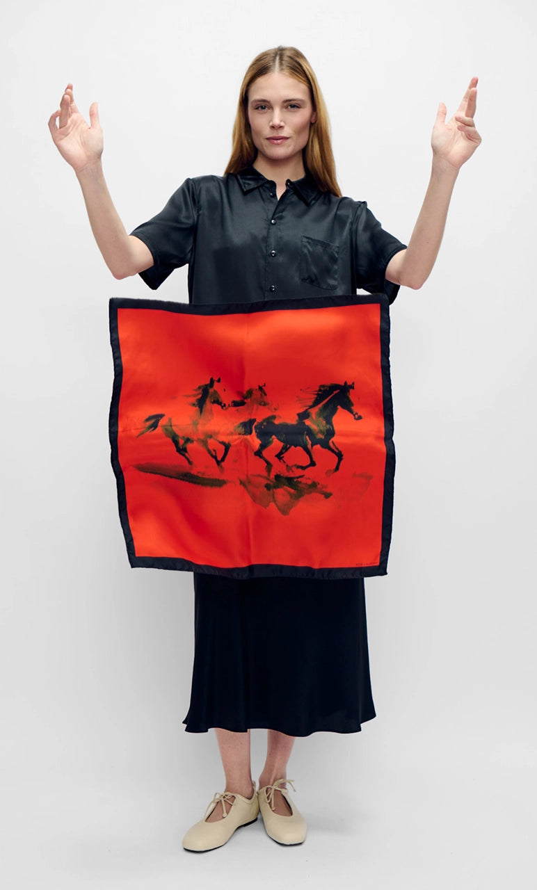 Foulard en twill Année du Cheval