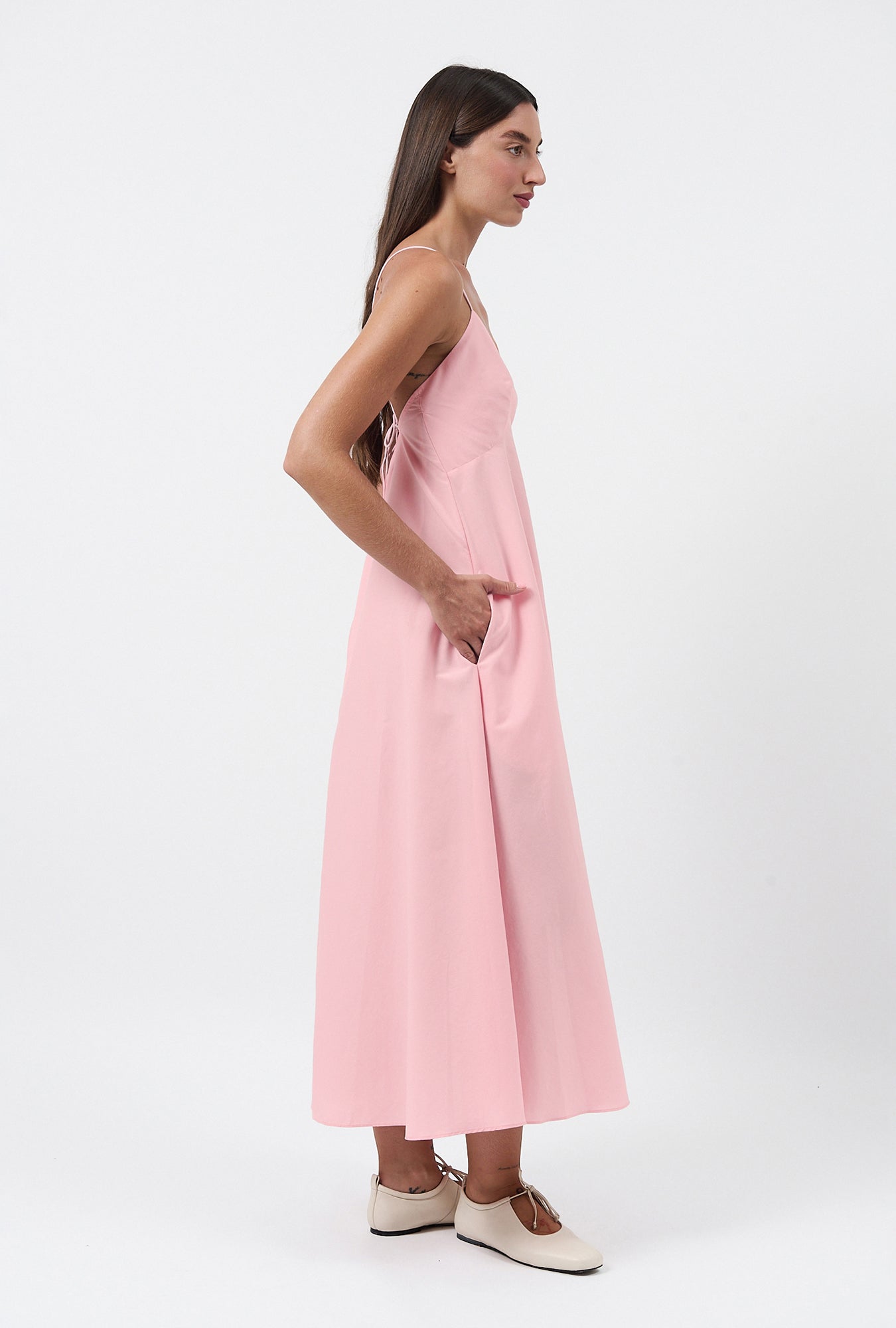 Long Maxi Dress Vintage Pink