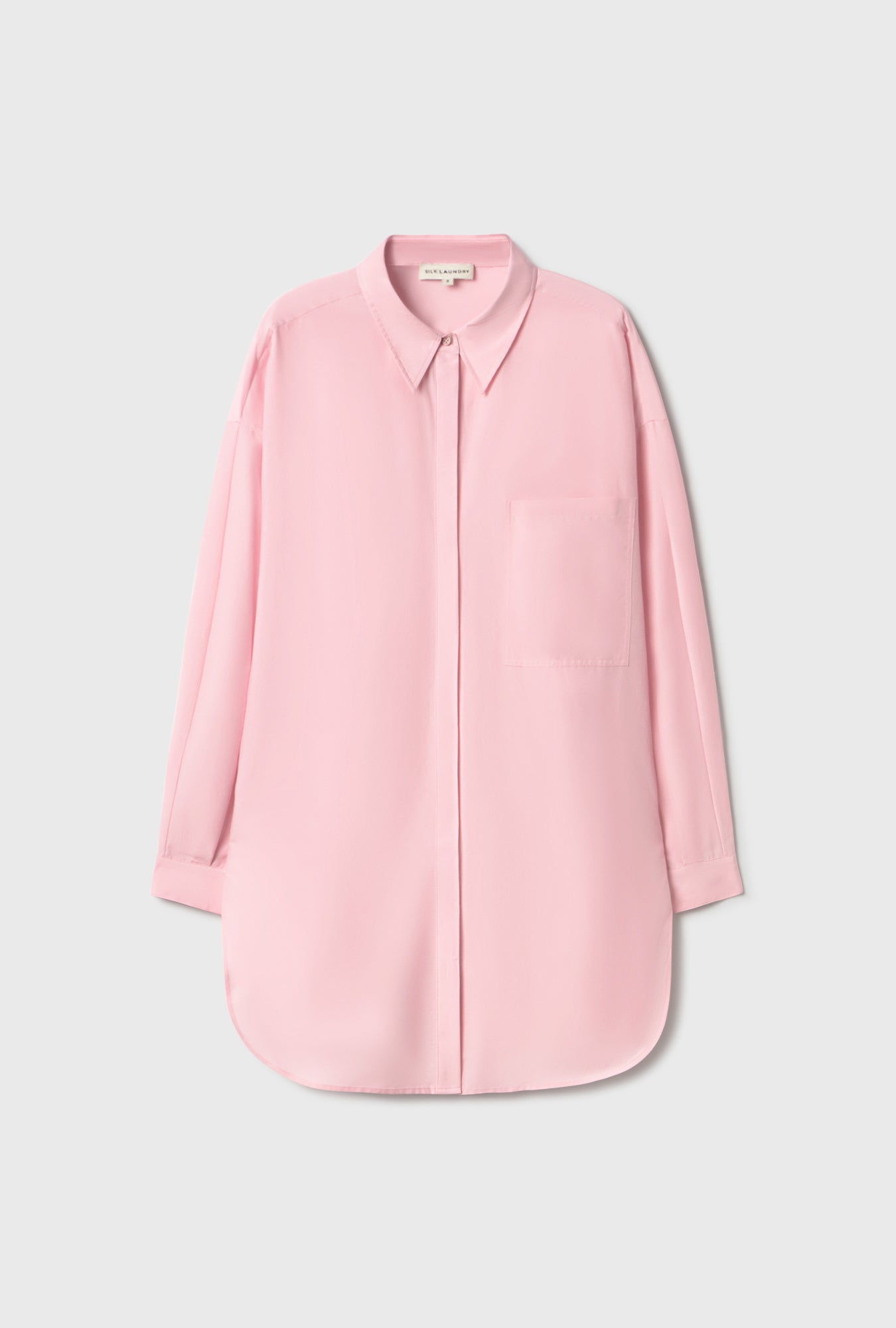 Cotton Silk Round Shirt Vintage Pink